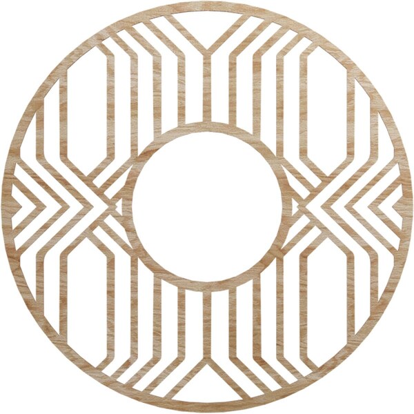 Ekena Millwork Empire Wood Fretwork Pierced Ceiling Medallion, Red Oak, 40"OD x 14 5/8"ID x 3/8"T CMWP40X40X0375EPRO - main